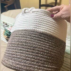 Two-Tone rope Storage Basket with knot handles